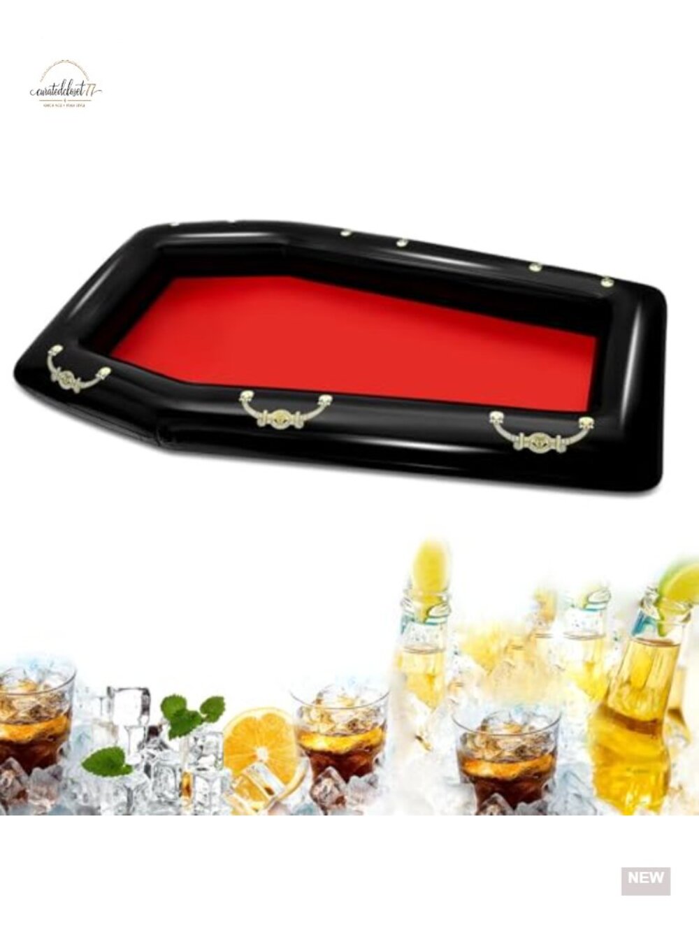 Inflatable Coffin Cooler 52in Halloween Drink Container Party Pool Decoration